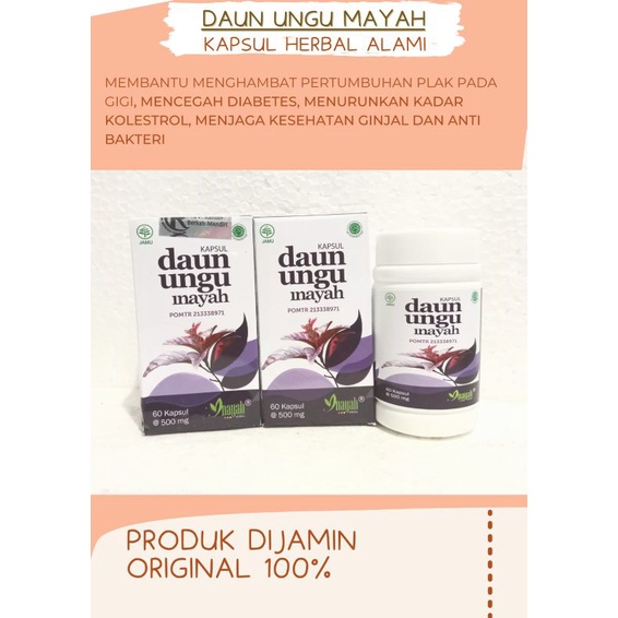 

Daun Ungu. Wasir 60 Kapsul - Ambien. Wasir Berdarah. Nyeri Wasir. Imunitas. Suplemen Herbal