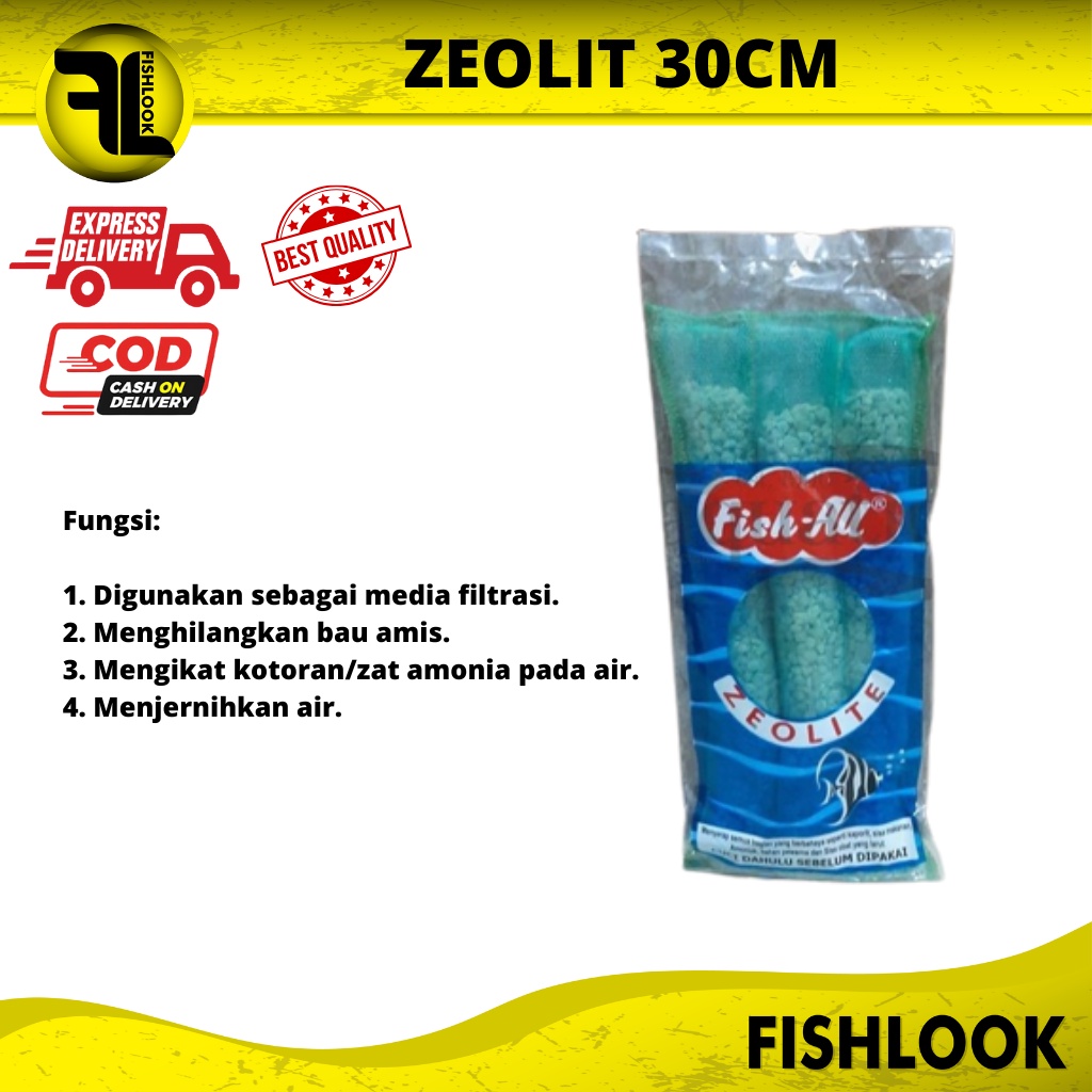 Fish-All Zeolite 30Cm 100Gr Waring Zeolit Ziolit Media Filter Aquarium