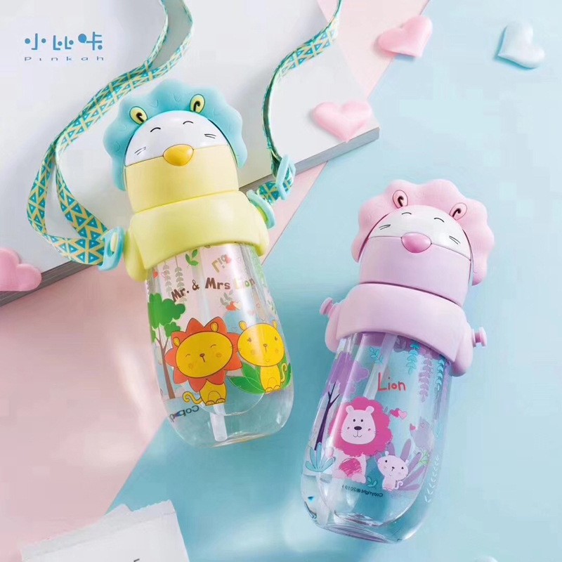 Pinkah Children's waterbottles 490ml With Straw Kids TRITAN MON844