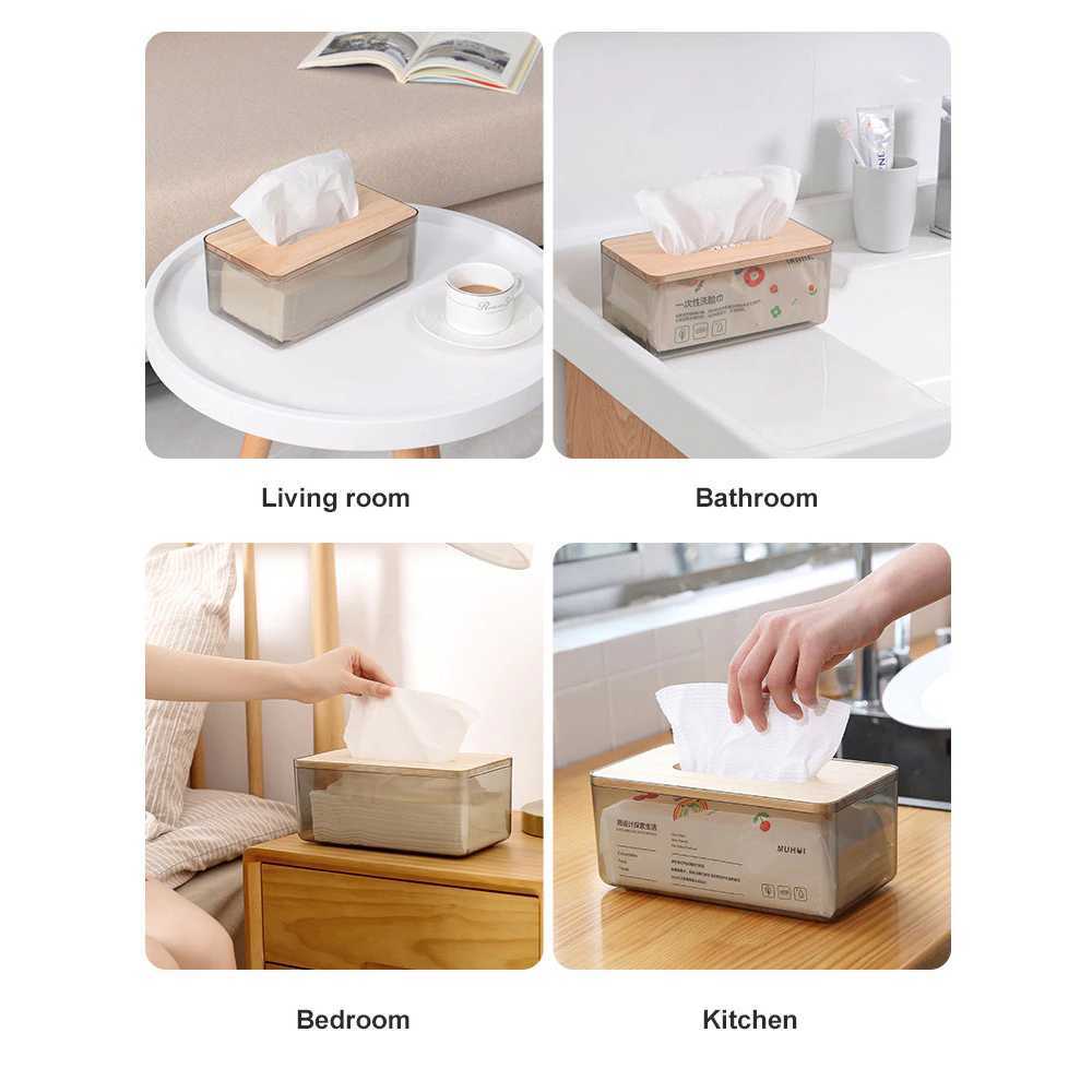 KR Kotak Tempat Tissue Tisu Tisue Kayu Nordic Minimalist Tissue Box Small Gray