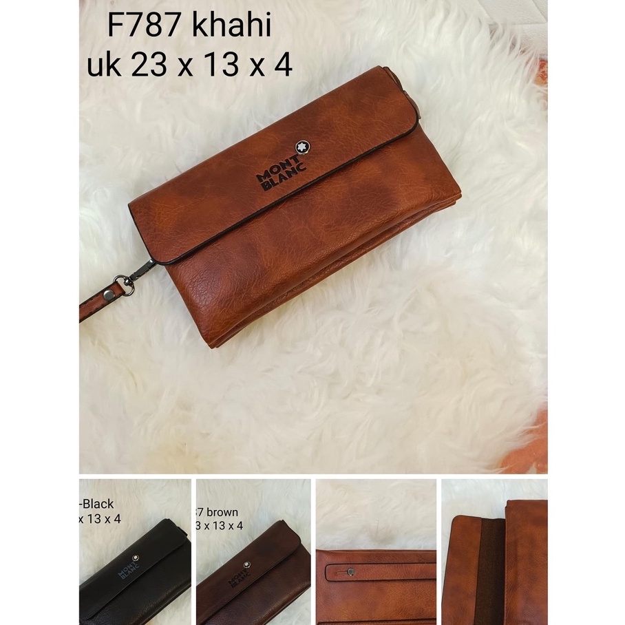 CLUTCH BAG IMPORT handbag kulit pria 3ruang