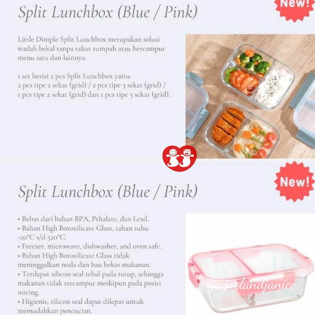 Little Dimple Split Lunch Box - Ecer 1Pcs