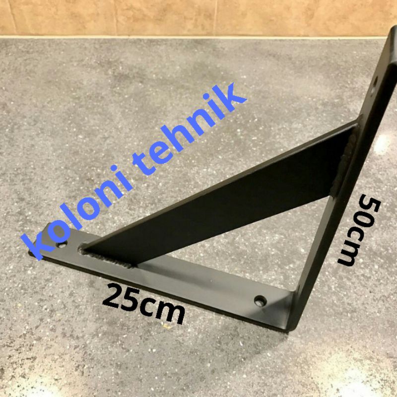 siku besi rak dinding bracket ambalan kayu kokoh tatakan beban berat tebal 4mm lebar 5cm