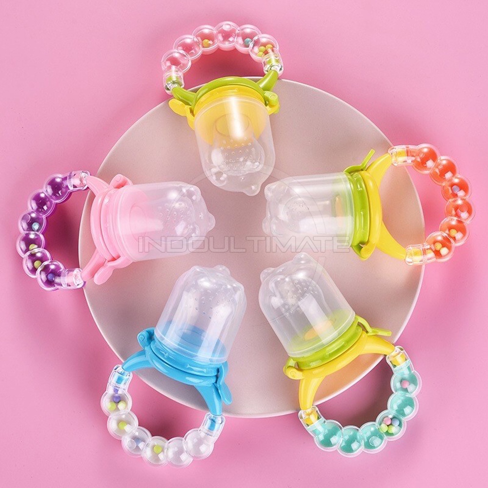 (Bisa COD) 1Pcs Empeng Dot Buah Bayi Baru Lahir GG-03 Empeng Rattle Gigitan Bayi Silikon Karet Empen