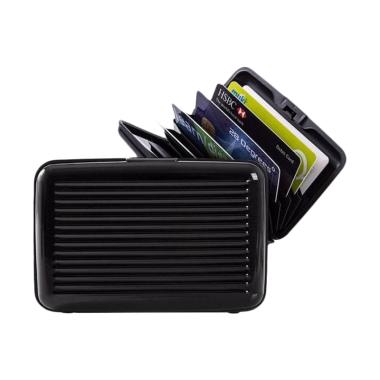 [DEV-9053] DOMPET TEMPAT KARTU ALUMINIUM ALUMINUM CAERD HOLDER CARD CASE ORGANIZER BLACK