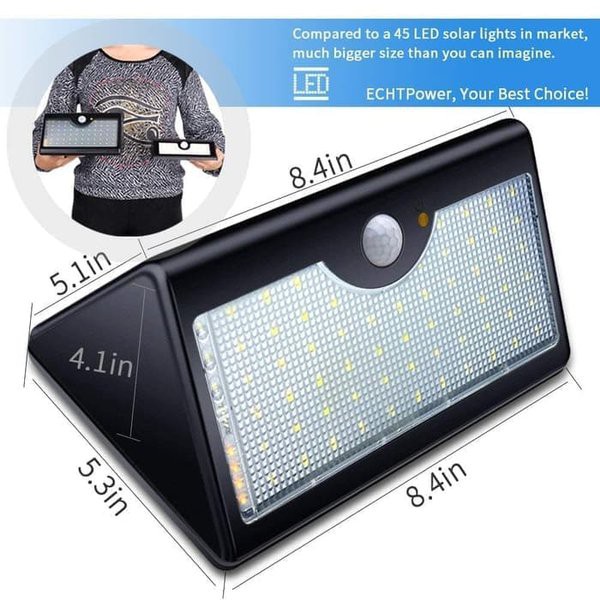 Solar Motion Lights Outdoor 60 Led Wireless Sensor With Remote Control Shopee Indonesia