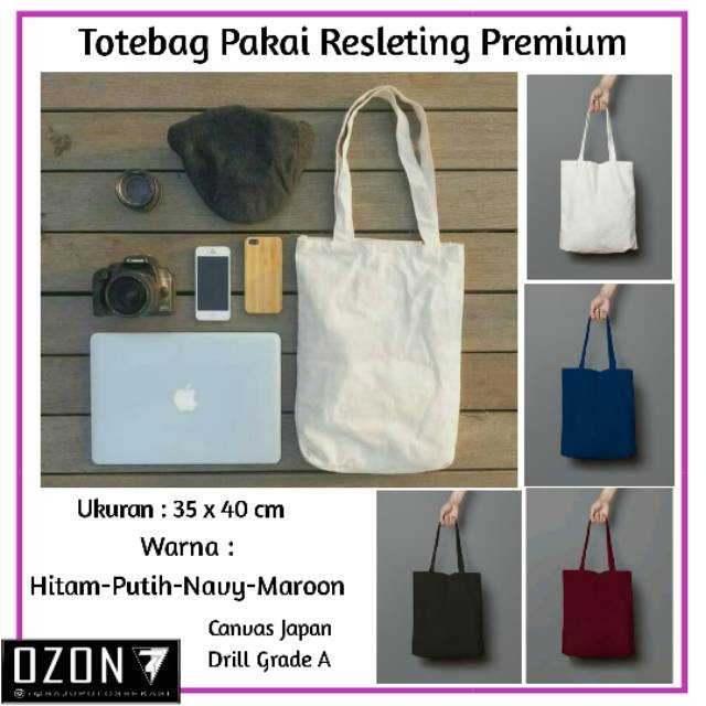 Totebag Polos Goody Bag  Bahan Canvas Drill Polos Tas Slempang Wanita dan Pria murah - Merah Maroon