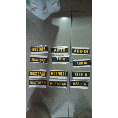 Custom nametag satuan nama tempelan rubber patch TNI POLRI PEMADAM PRAMUKA BANSER POLPP SECURITY PEM