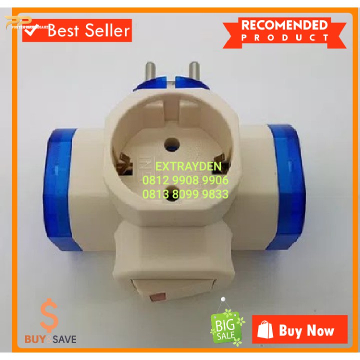 ORIGINAL Colokan kepiting saklar lampu Steker Cabang on off stop kontak listrik setrum EHS  Bar