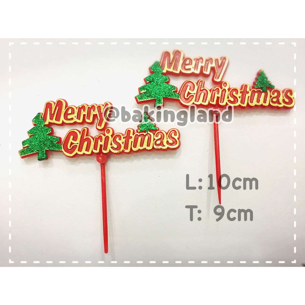 

hiasan kue natal merry christmas pohon