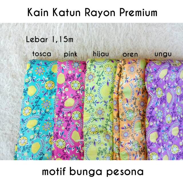 Kain katun  rayon  premium motif  bunga  pesona kain rayon  