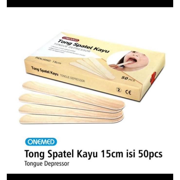 Tong Spatel Kayu Onemed  isi 50 pcs &amp; 100 pcs