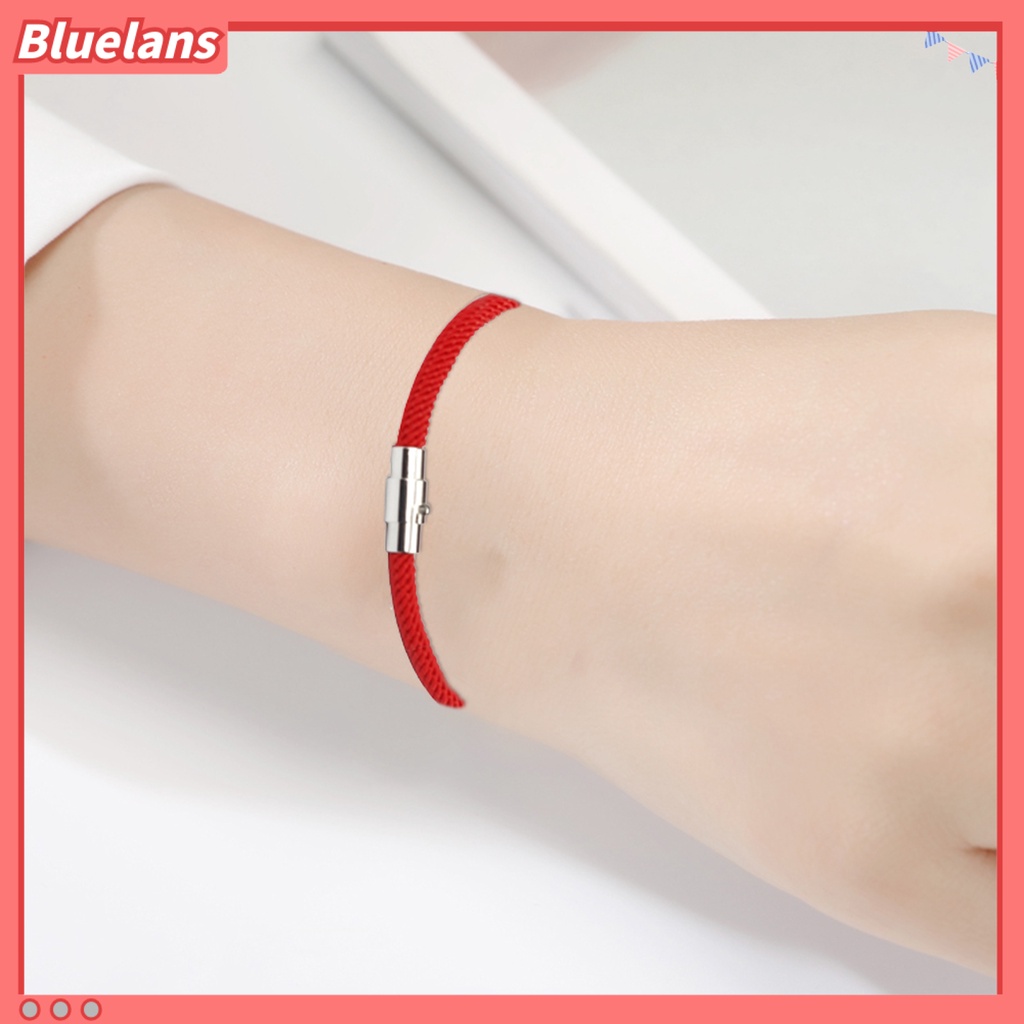 Bluelans Couple Bracelet Solid Color Magnet Buckle Nylon Rope Lucky Couple Jewelry