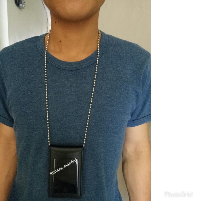 

Trendi Termurah Name Tag Id Card Holder Plus Kalung Rantai Hitam Doff Bagus