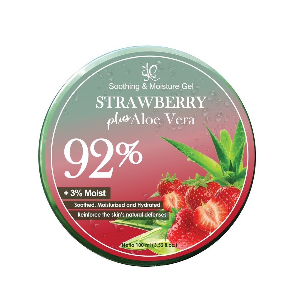 Soothing &amp; Moisture Gel Aloe Vera 92 % COLLAGEN &amp; STRAWBERRY - SYB Hydrated Snail 93 % BPOM ORIGINAL