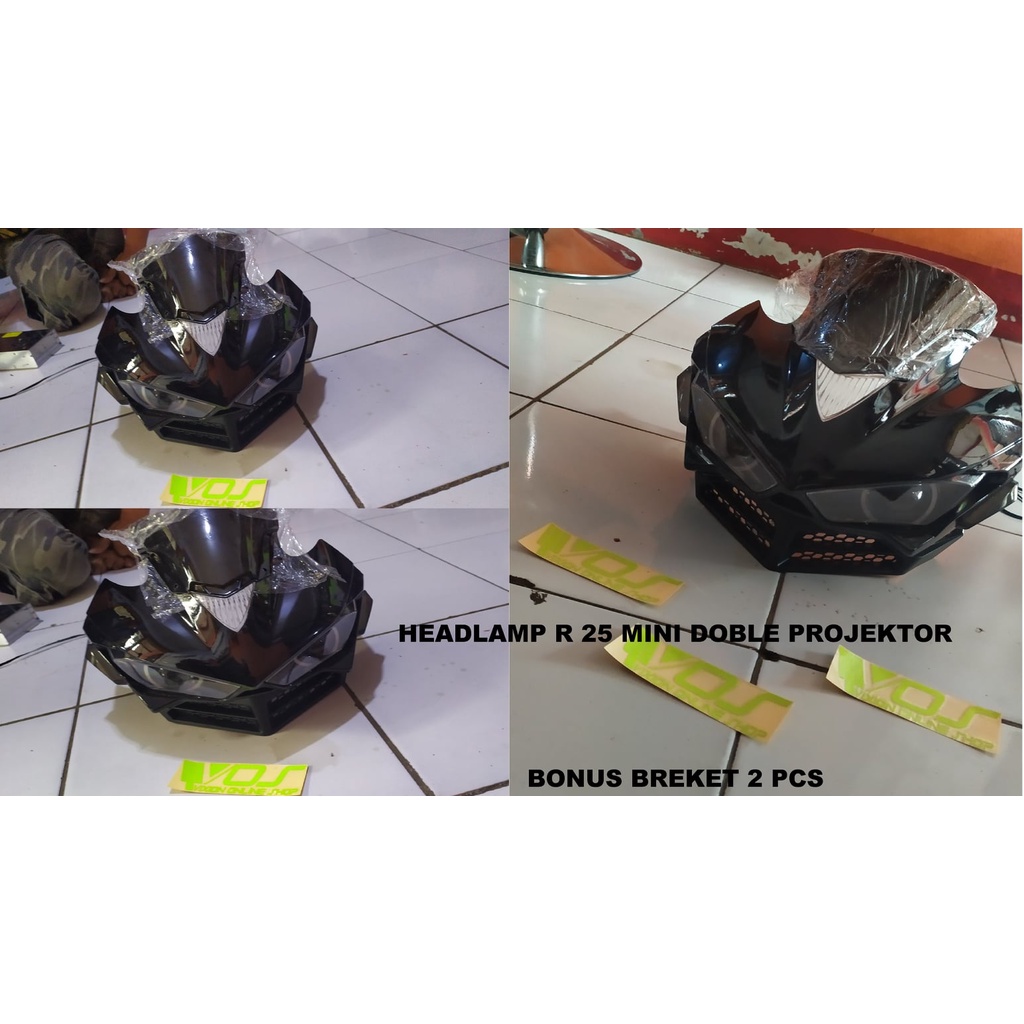 HEADLAMP R 25 MINI DOBLE PROJEKTOR LED CUSTOM UNTUK SEMUA MOTOR