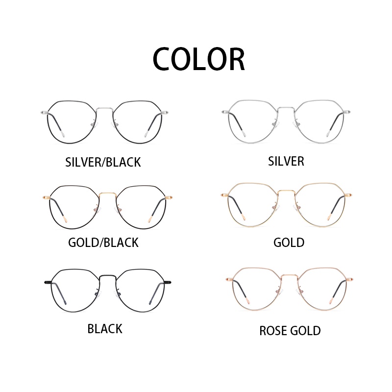 [TERMURAH] Kacamata Photocromic Korea/Anti Radiasi 2 In 1 Potokromik Photochromic Polygonal metal frame Pria Wanita