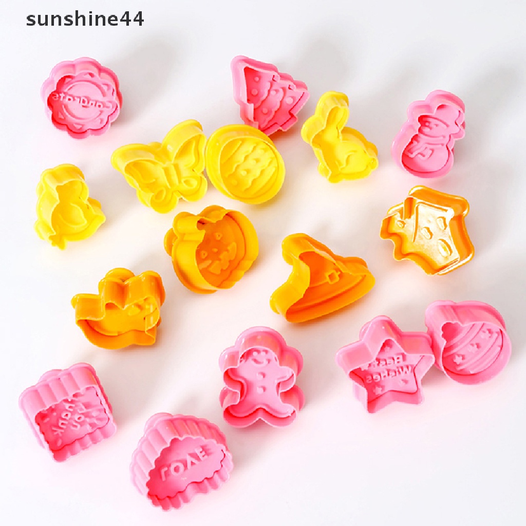 Sunshine 4PCS Cetakan Kue / Biskuit Bentuk Binatang Snowman 3D Untuk Dekorasi Natal