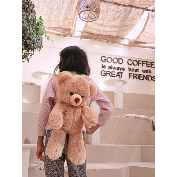 BISA COD Beruang Ransel Tedybear Grizzly/Panda/Ransel cinamoroll tas bulu import lucu lucu Gemoy