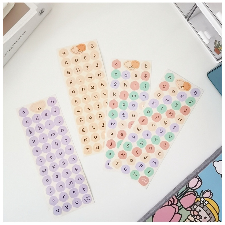 Candy Color Alphabet Stickers Journal Diary Scrapbooking Labels Stationery DIY Decor Kawaii Stickers