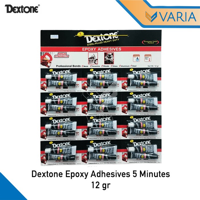 Dextone Epoxy Adhesive Plastic Steel 5 Menit 12 gr Eco Pack Lem Besi