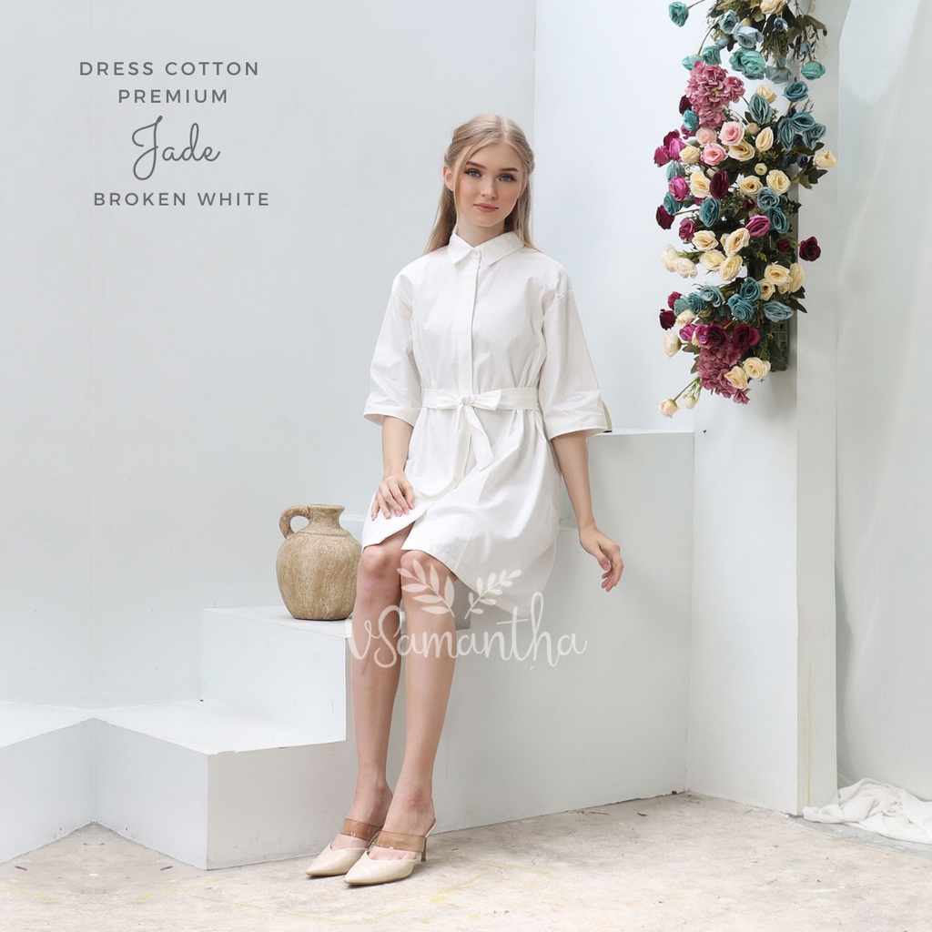 Cotton Shirt Dress Premium Jade