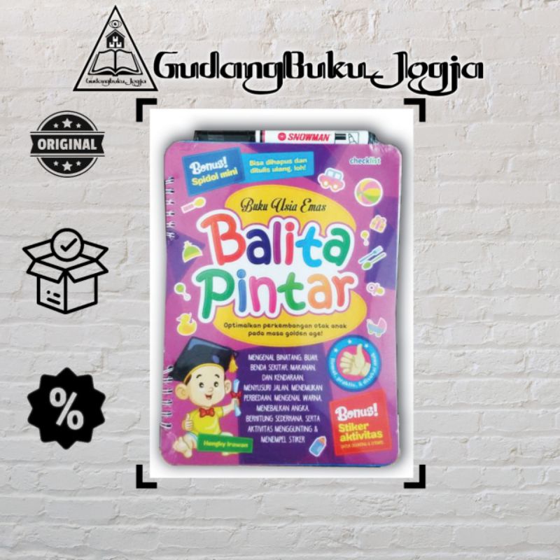 Buku Anak Balita : Buku Usia Emas Balita Pintar - Buku Hapus Tulis