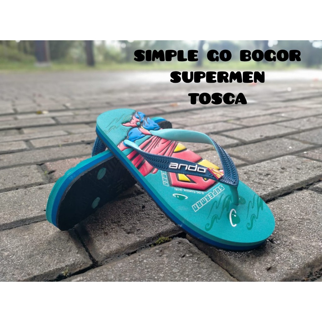 SANDAL JEPIT ANAK SD SMP MERK ANDO KARAKTER SUPERMAN  SPM 103 33-37