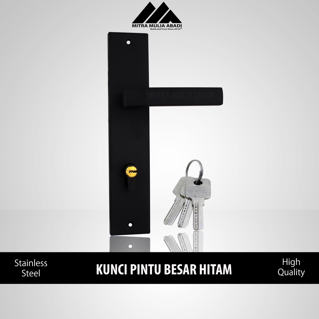 Kunci Pintu Handle Besar Hitam | Door Lock Handle | Fullset