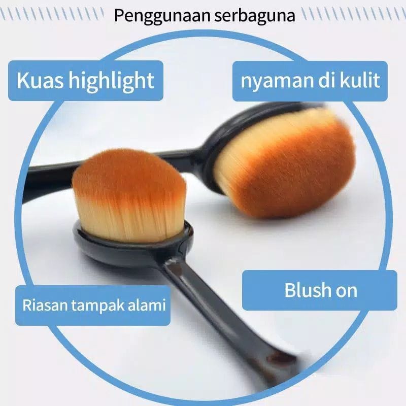 Kuas Oval Foundation Kuas Make Up Kuas Oval Gagang Oval Brush Oval Make Up