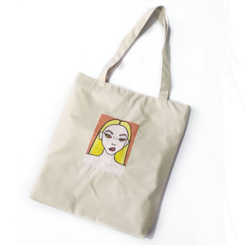 TAS TOTEBAG LUKIS KANVAS