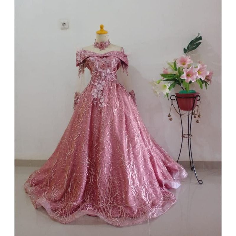 RNDGaun pengantin/baju pengantin/gaun akad/gaun nikah