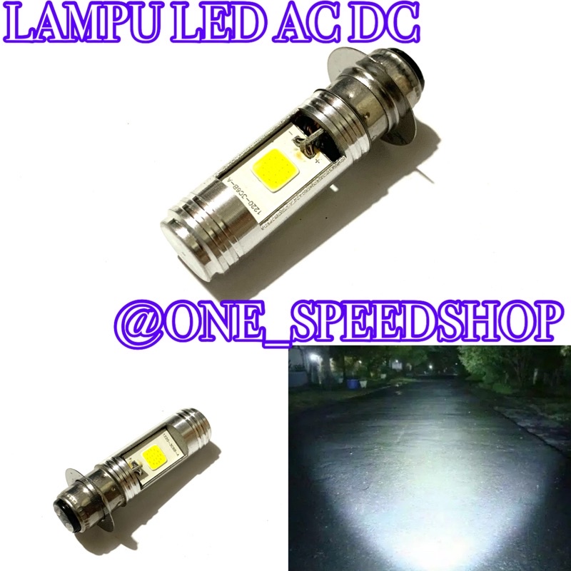 LAMPU AC Dc Lampu LED Utama Depan 2Led Motor Bebek ACDC dan Matic Soket H6 Led 2 Sisi PnP Putih (AC DC TSS)