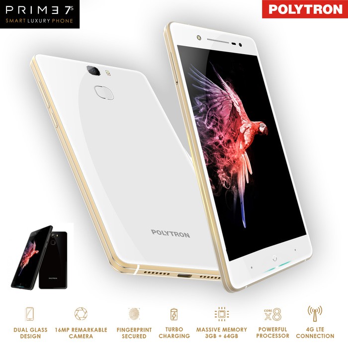 POLYTRON Smartphone PRIME 7S P520 BLACK / WHITE 5.2 Inch 3GB /64GB