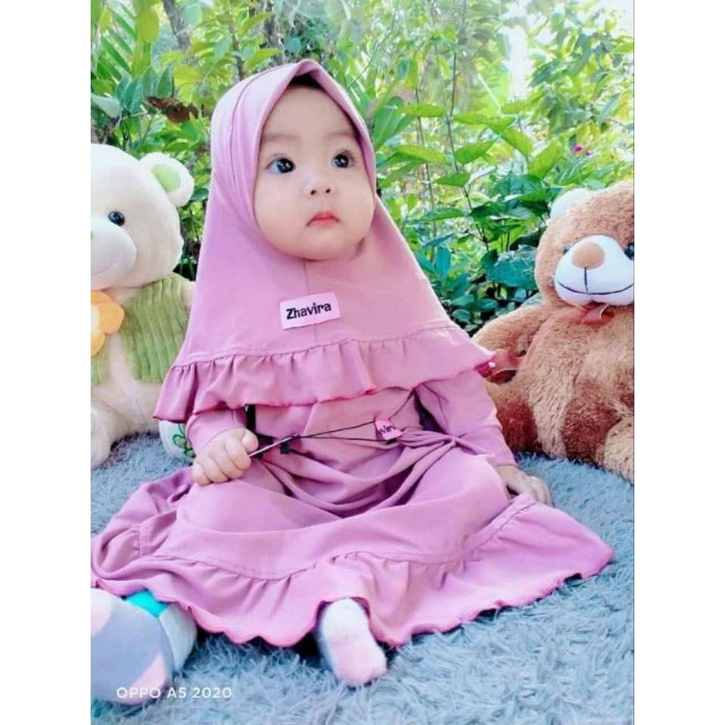 Gamis Rempel Polos by zhavira, gamis anak dan bayi