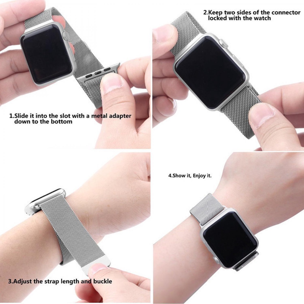 Milanese Watchband untuk Apple Watch Series 1/2/3/4 AP01