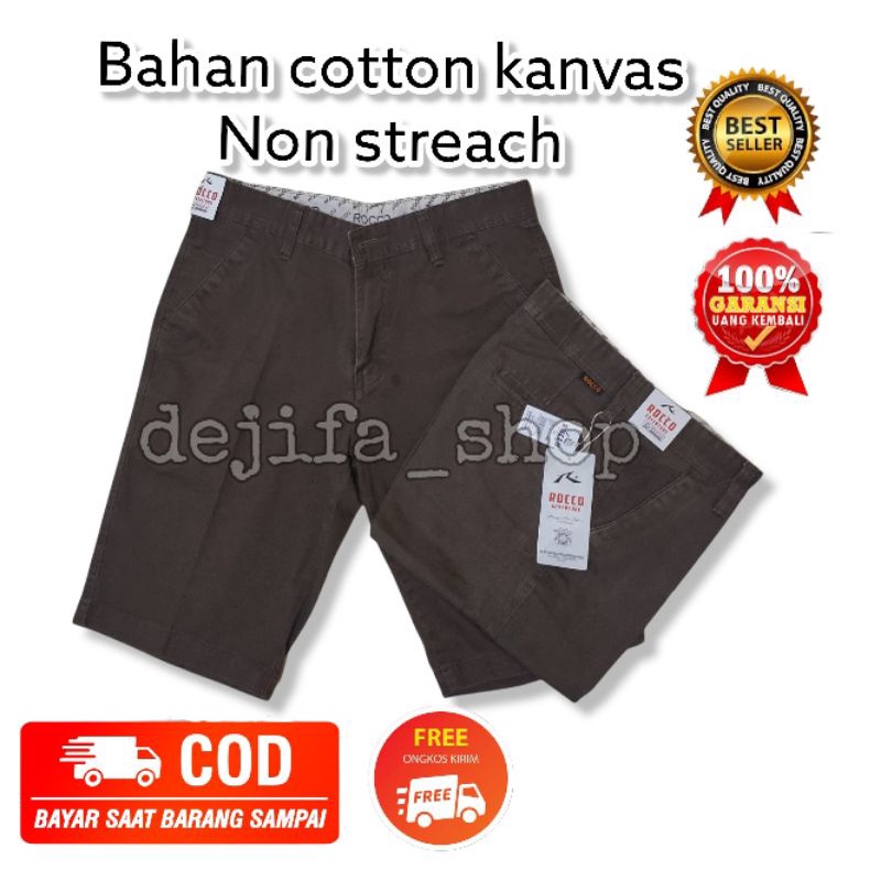 Celana Pendek Chino Cinos Pria Dewasa Bahan Katun Wash Non Streach Tebal Ukuran Jumbo