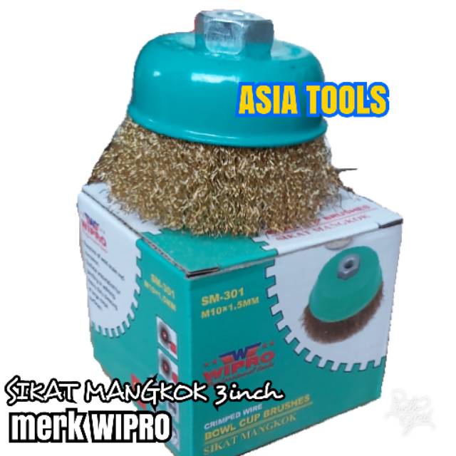 WIPRO SIKAT GERINDA BULAT 3" / Sikat Mangkok Gerinda WIPRO