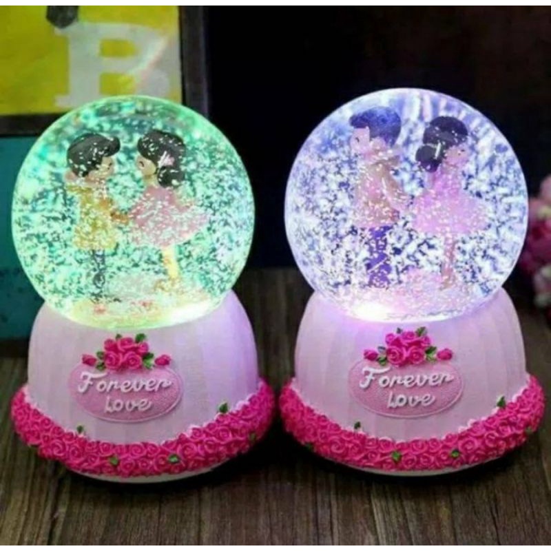 Snowball waterball lampu ada banyak musiknya ukuran sedang musicbox kotak musik 26