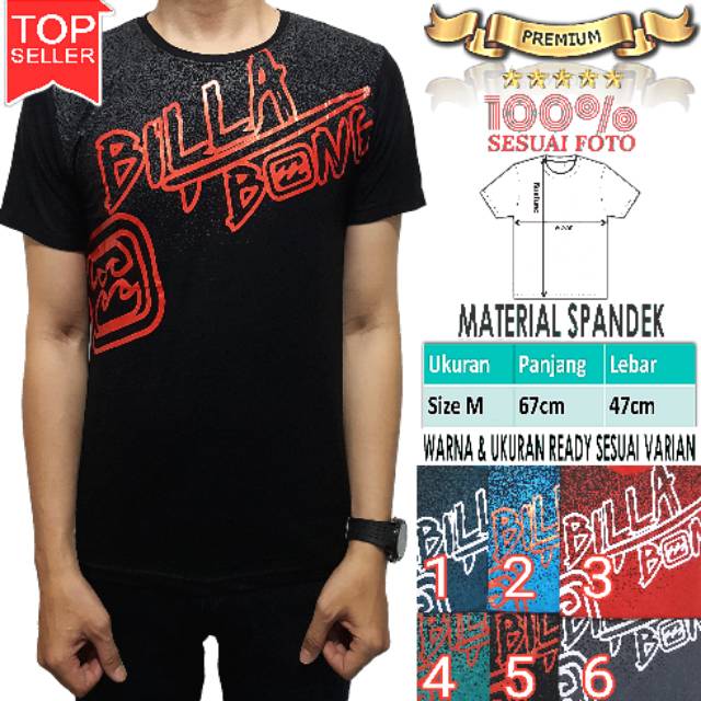 Kaos Oblong Cowok Distro Tshirt Spandek Kualitas Bagus Harga Murah Meriah Baju Pria Billabong
