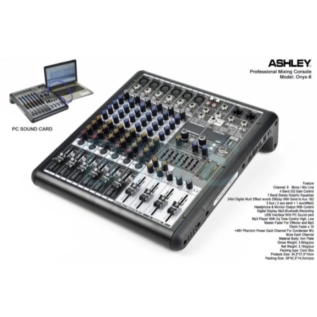 Mixer audio ashley onyx6 / onyx 6 Channel