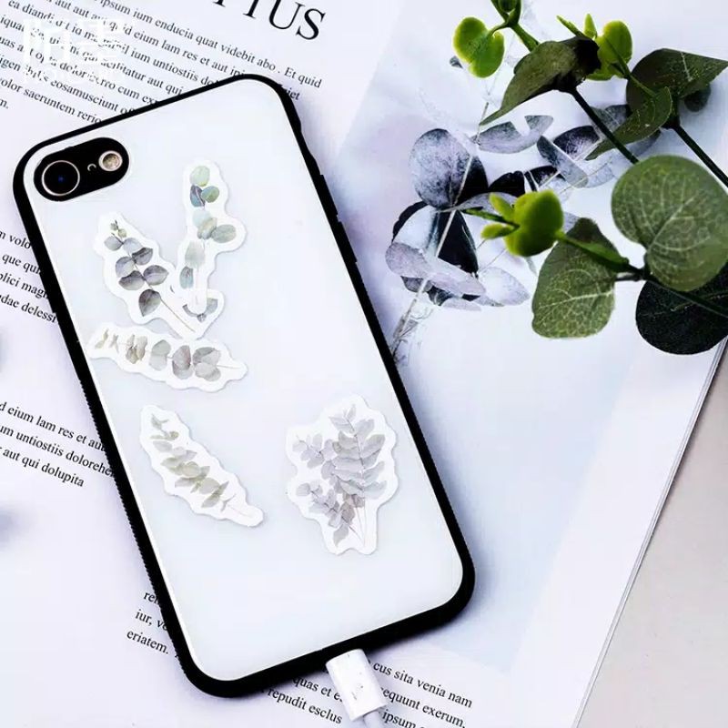 Sticker daun tanaman plant leaf stiker lucu cute kawaii scrapbook kpop