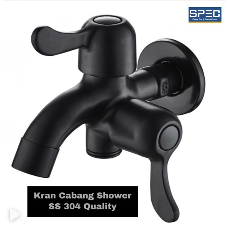 Kran Cabang Shower Mandi - Kran Double Keran Shower Mandi Hitam Black SS 304