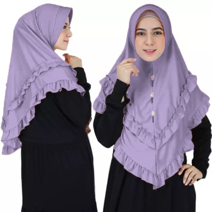 BERGO ZASKIA REMPEL / JILBAB JERSEY / JILBAB MURAH / JILBAB TERBARU / JILBAB ISNTAN / BERGO RUMAHAN-LAVENDER