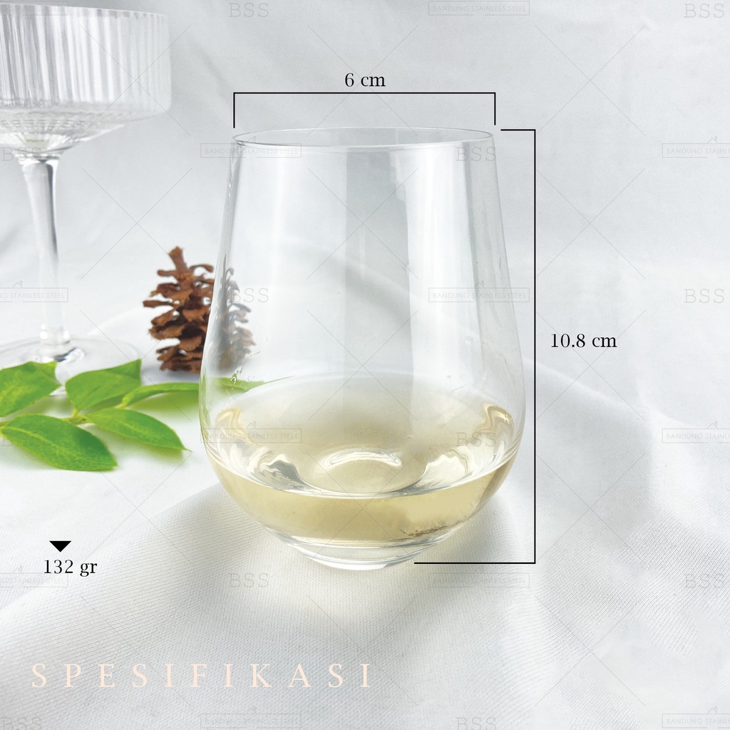 Gelas Kaca 350ml Tuscany Weight base Balancing cocktail Mojito elegant oval curve clear