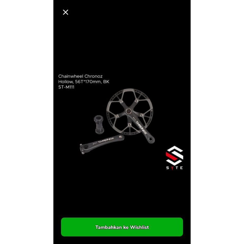 crank syte hollowtek2 chronos 56T lengkap