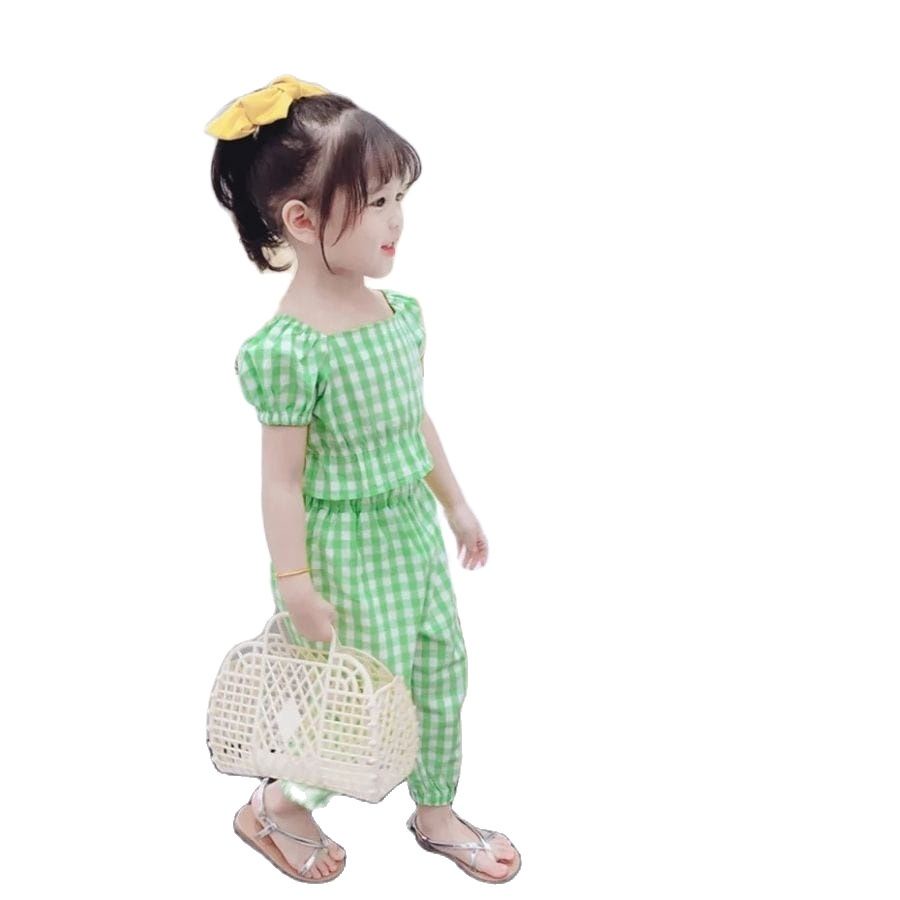 ZASKIYA - Set Anak JOY QUEEN / Setelan Anak Kotak Kotak Tartan / Set Celana Anak Perampuan 1-5 thn