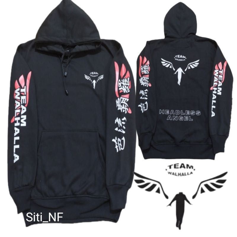 tokyo revengers team valhalla walhalla jaket hoodie dan zipper