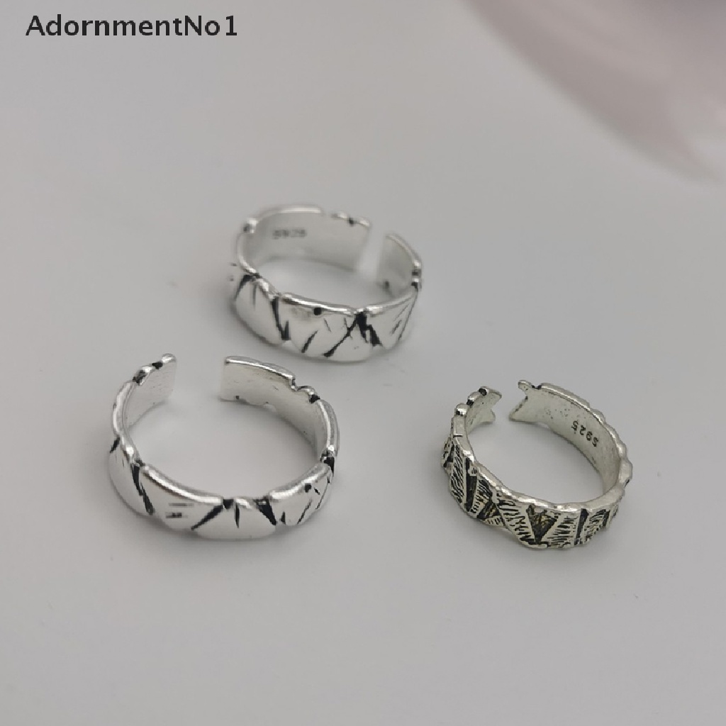 (AdornmentNo1) Cincin Terbuka Adjustable Motif Hati + Tulisan Rock Retro Untuk Pria / Wanita