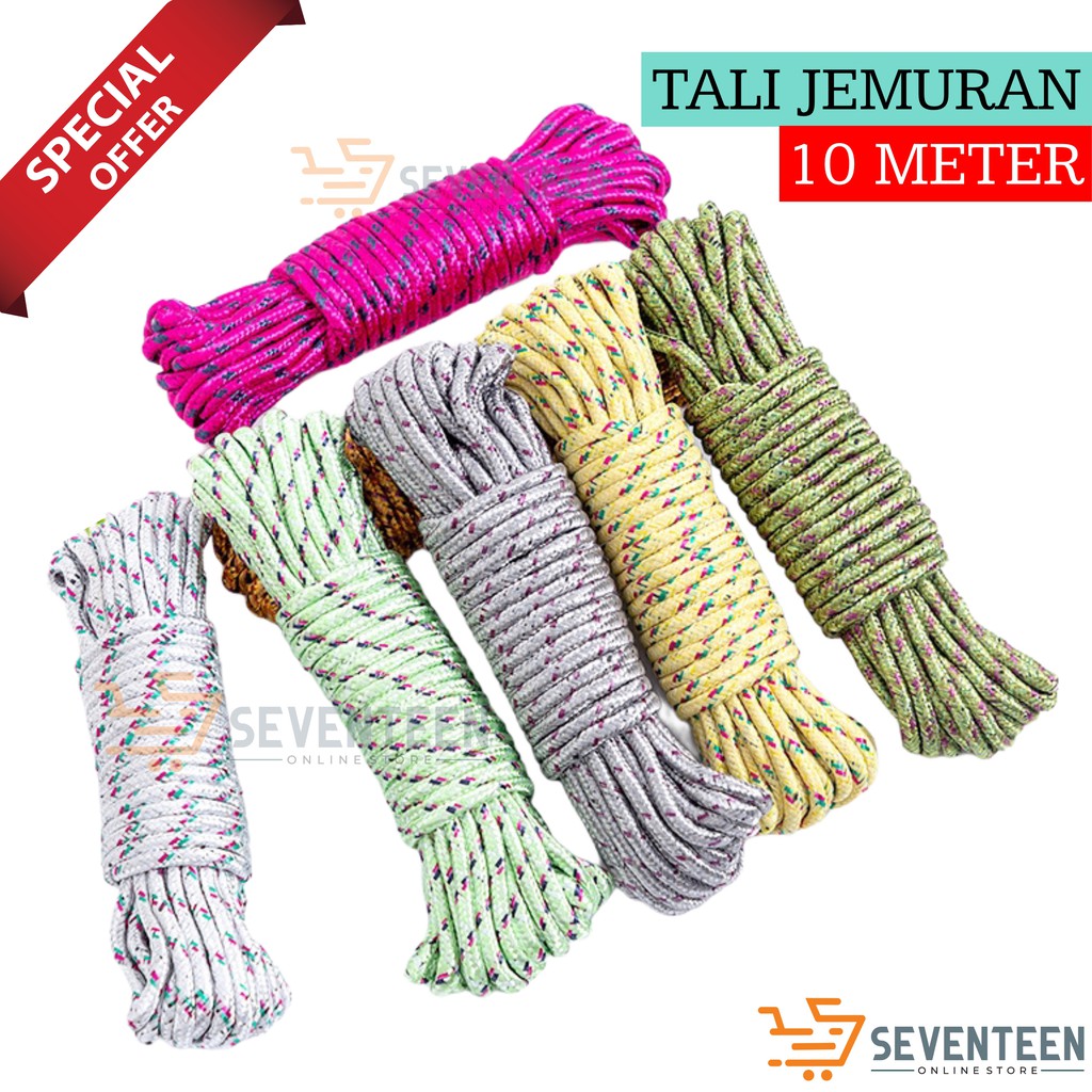 TALI MOTOR NILON 10 METER TALI JEMURAN NILON TALI IKAT BARANG MOTOR KUAT ANTI SLIP KUAT MURAH